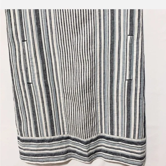 J.Jill Stripe White Grey Sleeveless Dress - Picture 4 of 8